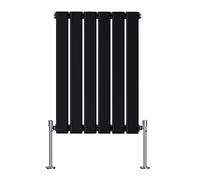 NRG Single Flat Panel Radiator Black 600x408mm Horizontal Designer Radiator
