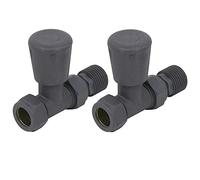NRG Standard Anthracite Straight Manual Radiator Valve 1 Pair