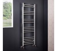 NRG Straight Bathroom Heated Towel Radiator Rail Rad Central Heating Ladder Warmer 1200 x 495mm Chrome