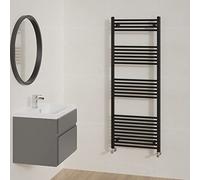 NRG Straight Black Heated Towel Rail Radiator Central Heating 1600x600mm