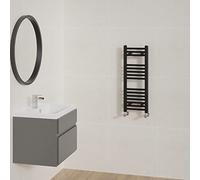 NRG Straight Black Heated Towel Rail Radiator Central Heating 800x300mm