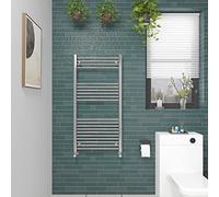 NRG Straight Chrome Bathroom Heated Towel Rail Radiator 1200x600mm