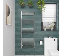 NRG Straight Chrome Bathroom Heated Towel Rail Radiator 1600x600mm