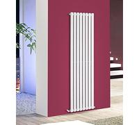 NRG Tall Vertical Oval Column Designer Radiator Modern 1800x472mm Bathroom Central Heating White Single Panel 15 Year Guarantee