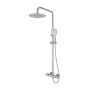 NRG Touch Thermostatic Bar Shower Valve with Round Shower Head Chrome | Modern, Rain Shower Head, Easy Installation for Bathroom
