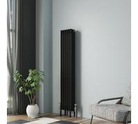 NRG Traditional Cast Iron Radiator Four Column 1500x290mm Black Interior Designer Bathroom Radiators