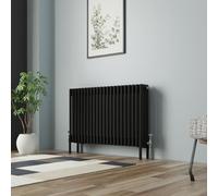NRG Traditional Cast Iron Radiator Four Column 600x1010mm Black Interior Designer Bathroom Radiators
