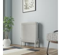 NRG Traditional Cast Iron Radiator Four Column 600x605mm Gloss White Interior Designer Bathroom Radiators