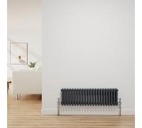 NRG Traditional Radiator Anthracite Cast Iron 3 Column Horizontal Central Heating Bathroom Radiators 300x1012mm