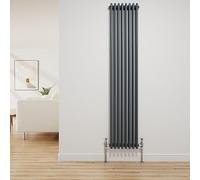 NRG Traditional Radiator Anthracite Cast Iron 3 Column Vertical Central Heating Bathroom Radiators 1800x382mm