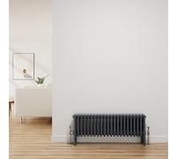 NRG Traditional Radiator Anthracite Cast Iron 4 Column Horizontal Central Heating Bathroom Radiators 300x1010mm