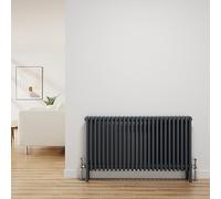 NRG Traditional Radiator Anthracite Cast Iron 4 Column Horizontal Central Heating Bathroom Radiators 600x1190mm