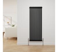 NRG Traditional Radiator Black Cast Iron 2 Column Vertical Central Heating Bathroom Radiators 1500x560mm