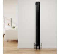 NRG Traditional Radiator Black Cast Iron 4 Column Vertical 1800x200mm