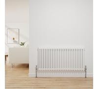 NRG Traditional Radiator Gloss White Cast Iron 2 Column Horizontal Central Heating Bathroom Radiators 600x1190mm