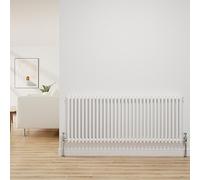NRG Traditional Radiator Gloss White Cast Iron 2 Column Horizontal Central Heating Bathroom Radiators 600x1460mm