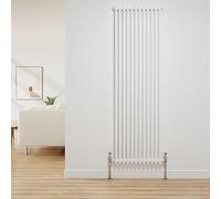 NRG Traditional Radiator Gloss White Cast Iron 2 Column Vertical Central Heating Bathroom Radiators 1800x560mm