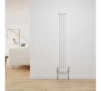 NRG Traditional Radiator Gloss White Cast Iron 2 Column Vertical Central Heating Bathroom Radiators 1500x200mm