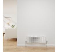 NRG Traditional Radiator Gloss White Cast Iron 3 Column Horizontal Central Heating Bathroom Radiators 300x832mm