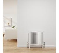 NRG Traditional Radiator Gloss White Cast Iron 4 Column Horizontal Central Heating Bathroom Radiators 600x605mm