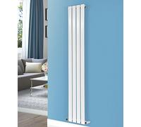 NRG Vertical 1600x272 Flat Panel Column Radiator Bathroom Central Heating Single White