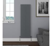 NRG Vertical 1600x472 Oval Column Designer Radiator Central Heating Single Panel Anthracite