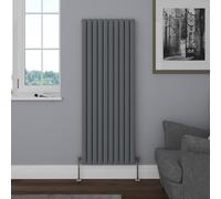NRG Vertical 1600x590 Oval Column Designer Radiator Central Heating Double Panel Anthracite