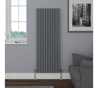 NRG Vertical 1600x590mm Oval Column Radiator Single Panel Anthracite