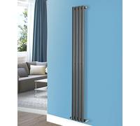 NRG Vertical 1800x236 Oval Column Designer Radiator Central Heating Single Panel Anthracite