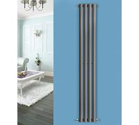 NRG Vertical 1800x236 Oval Radiator Bathroom Central Heating Single Anthracite