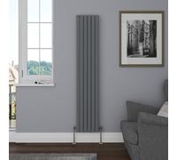 NRG Vertical 1800x354 Oval Column Designer Radiator Central Heating Single Panel Anthracite