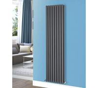 NRG Vertical 1800x472mm Oval Column Radiator Double Panel Anthracite