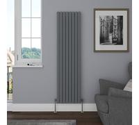 NRG Vertical 1800x472mm Oval Column Radiator Single Panel Anthracite