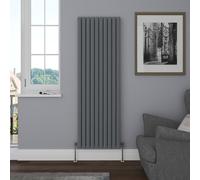 NRG Vertical 1800x590 Oval Column Designer Radiator Central Heating Double Panel Anthracite