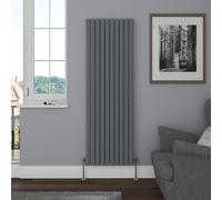 NRG Vertical 1800x590 Oval Column Designer Radiator Central Heating Single Panel Anthracite