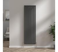 NRG Vertical Column Designer Radiator Central Heating Flat Single Panel 1800x544mm Black