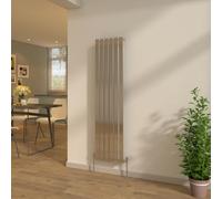 NRG Vertical Designer 1600x408mm Flat Panel Single Column Radiator Tall Upright Central Heating Chrome + Free Angled Valves