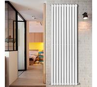 NRG Vertical Designer 1800x590 mm Oval Column Radiator Bathroom Central Heating Heater Single Panel Rad White
