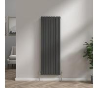 NRG Vertical Designer Radiator Flat Double Panel 1600x544mm Black