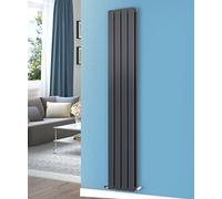 NRG Vertical Flat Double Column Radiator Anthracite 1600x272 Central Heating Rads