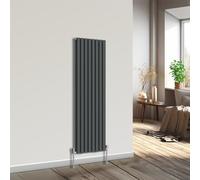 NRG Vertical Oval Column Radiator Anthracite 1600x472mm Double Panel