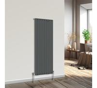 NRG Vertical Oval Column Radiator Anthracite 1600x590mm Single Panel