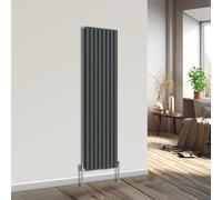 NRG Vertical Oval Column Radiator Anthracite 1800x472mm Double Panel