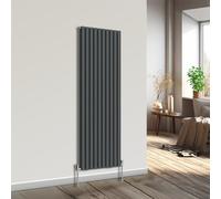 NRG Vertical Oval Column Radiator Anthracite 1800x590mm Double Panel