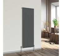 NRG Vertical Oval Column Radiator Bathroom Central Heating Anthracite 1800x590mm Single Panel Radiators