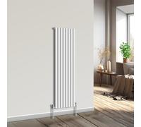 NRG Vertical Oval Column Radiator Bathroom Central Heating White 1600x472mm Single Panel Radiators