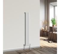 NRG Vertical Oval Column Radiator Bathroom Central Heating White 1600x236mm Single Panel Radiators