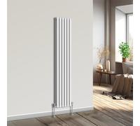 NRG Vertical Oval Column Radiator White 1800x354mm Double Panel