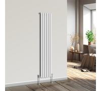 NRG Vertical Oval Column Radiator Bathroom Central Heating White 1800x354mm Single Panel Radiators