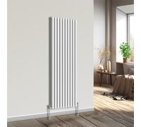 NRG Vertical Oval Column Radiator White 1800x590mm Double Panel